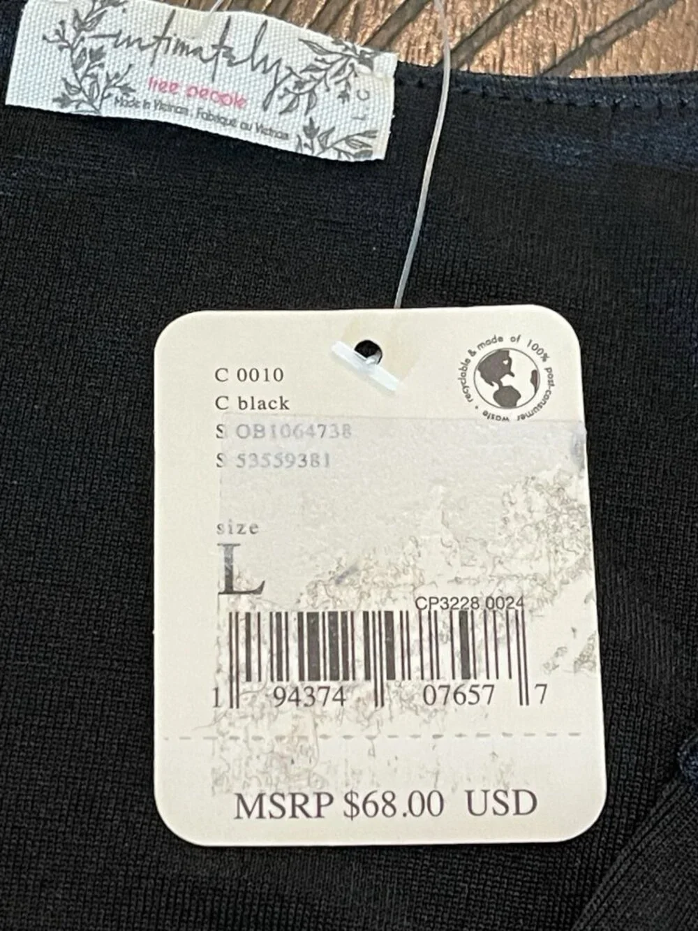 NWT Free People Turnt Bodysuit Black Long Sleeve Surplice Neck Thong Size Large
